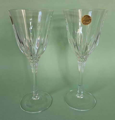 Vintage Cristal D'Arques-Durand Castle Wine/Water Glasses SET Of 5 NEW 8.5" - Thumbnail 3