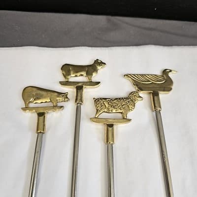 Skewers 3D Brass - Animal - Stainless Steel Whimsical (Set Of 8) Fondue - Thumbnail 8