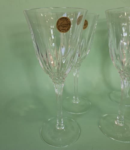 Vintage Cristal D'Arques-Durand Castle Wine/Water Glasses SET Of 5 NEW 8.5" - Thumbnail 5
