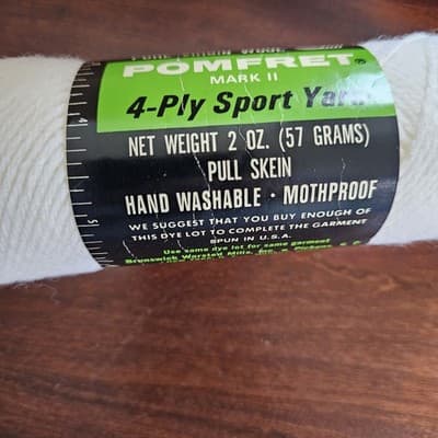 Brunswick Pomfret Mark II 4 ply Sport Yarn Snow White 100% Pure Virgin Wool 2oz - Thumbnail 3