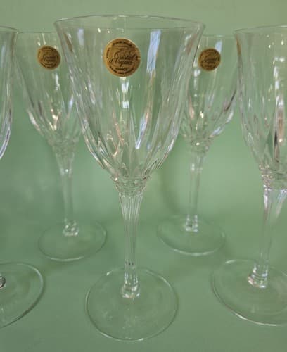 Vintage Cristal D'Arques-Durand Castle Wine/Water Glasses SET Of 5 NEW 8.5" - Thumbnail 6