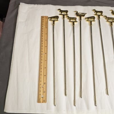 Skewers 3D Brass - Animal - Stainless Steel Whimsical (Set Of 8) Fondue - Thumbnail 4