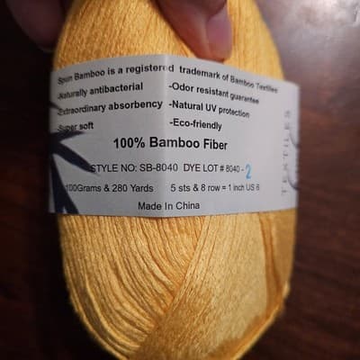 Bamboo Textiles Yarn Spun Bamboo Yellow 100gr, 280yds US6 - Thumbnail 3