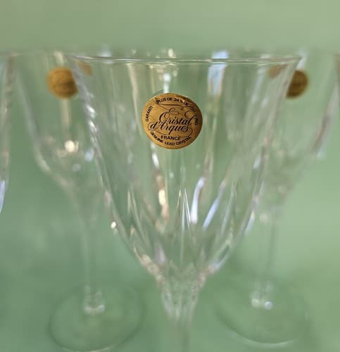 Vintage Cristal D'Arques-Durand Castle Wine/Water Glasses SET Of 5 NEW 8.5" - Thumbnail 7