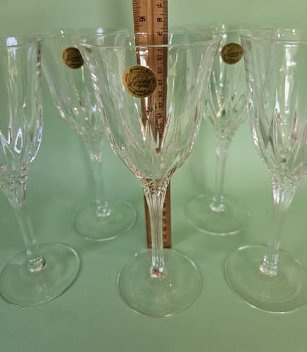 Vintage Cristal D'Arques-Durand Castle Wine/Water Glasses SET Of 5 NEW 8.5" - Thumbnail 11