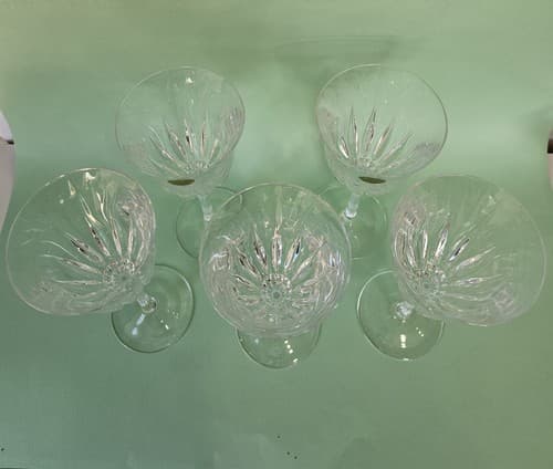 Vintage Cristal D'Arques-Durand Castle Wine/Water Glasses SET Of 5 NEW 8.5" - Thumbnail 8