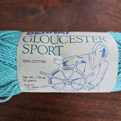 Bernat Gloucerester Sport Yarn Jade 100% Cotton, 1.75oz, 110yd - Thumbnail 2