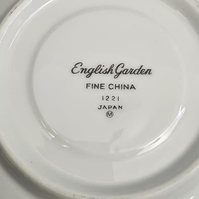 English Garden 1221 Tea Cup & Saucer Platinum Trim Fine China Japan Blue Flowers - Thumbnail 7