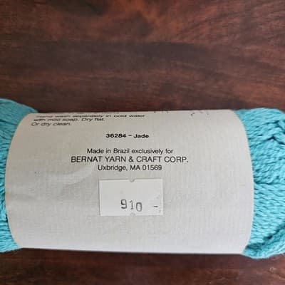 Bernat Gloucerester Sport Yarn Jade 100% Cotton, 1.75oz, 110yd - Thumbnail 4
