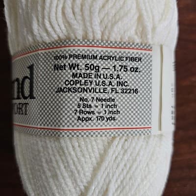 Vintage Copley Legend Sport Yarn Ecru Acrylic 1.75oz, 170yds, US7 - Thumbnail 2
