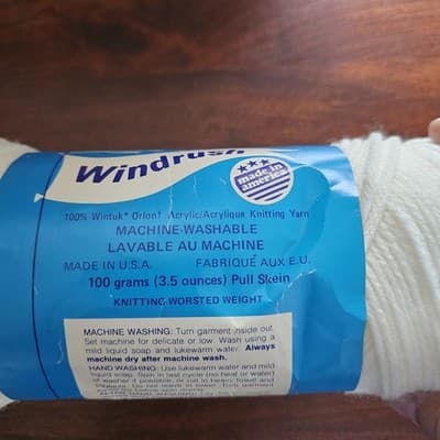Brunswick Windrush Knitting Worsted Yarn ECRU 3.5oz. Acrylic - Thumbnail 3