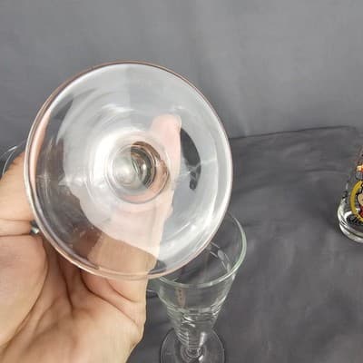 Cocktail Flute Footed Parfait Clear Glass etched MCM Set of 4 - Thumbnail 6