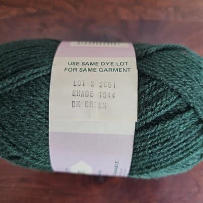 Vintage Brunswick Windspun Acrylic Sock & Fingering Yarn Dark Green 1 oz. - Thumbnail 5