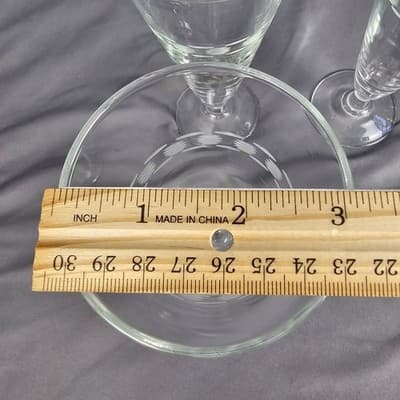 Cocktail Flute Footed Parfait Clear Glass etched MCM Set of 4 - Thumbnail 5
