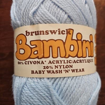 Brunswick Bambini Baby Yarn Iced Blue 80% Acrylic, 20% Nylon 1.4oz, US3 - Thumbnail 2