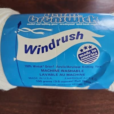Brunswick Windrush Knitting Worsted Yarn ECRU 3.5oz. Acrylic - Thumbnail 2