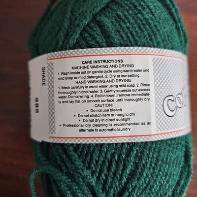 Vintage Copley Legend Sport Yarn Green Rag Acrylic 1.75oz, 170yds, US7 - Thumbnail 5