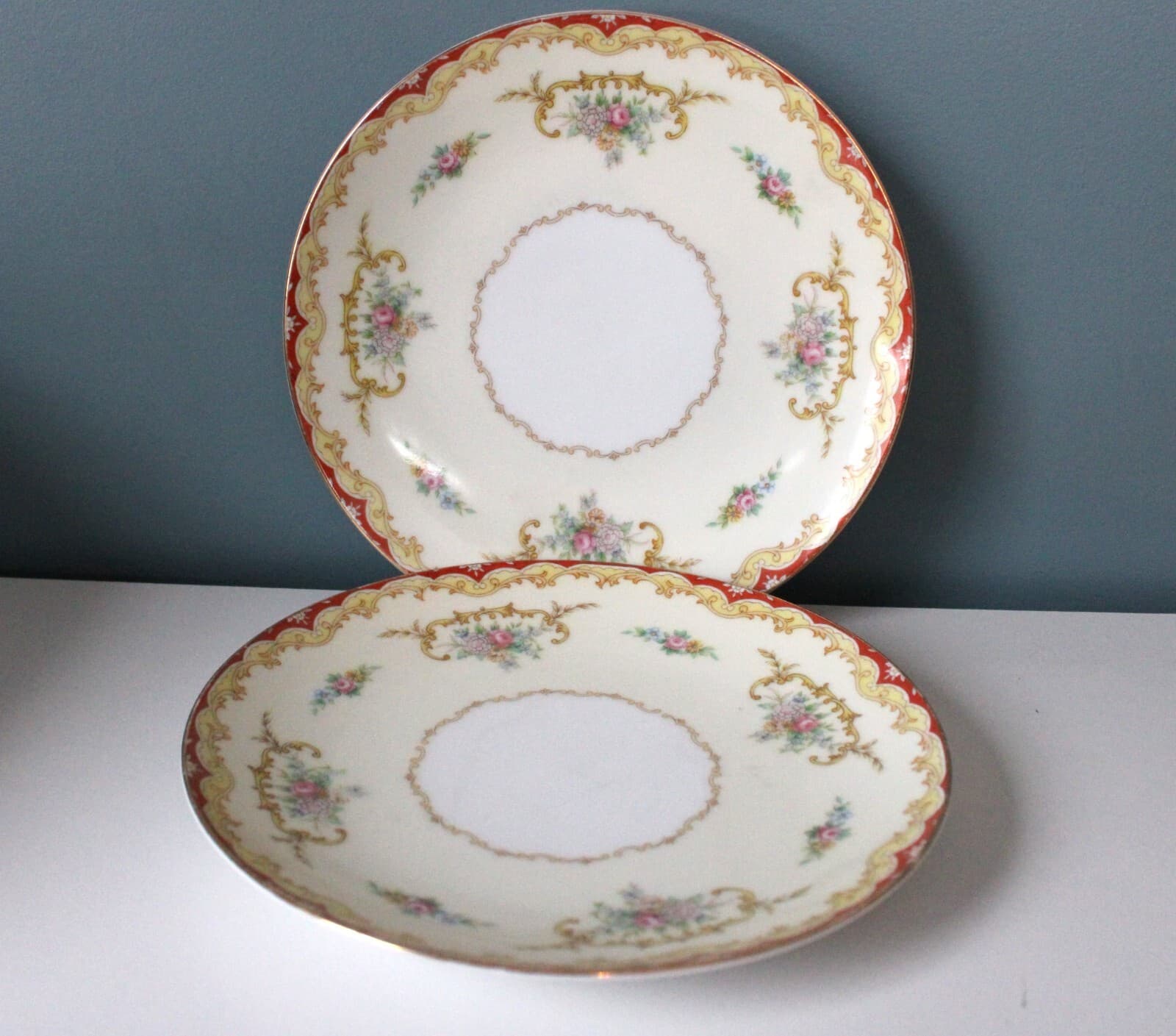 Vintage Noritake Fine China Oradell 588 7.25" Plates Set of 2 Gold Trim - Thumbnail 2