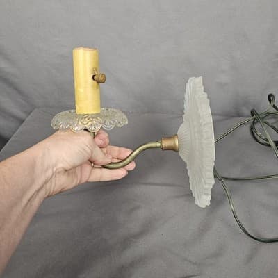 Vintage Electric Wall Sconce CRYSTAL GLASS Lamp Light - Thumbnail 16