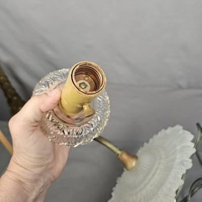 Vintage Electric Wall Sconce CRYSTAL GLASS Lamp Light - Thumbnail 12
