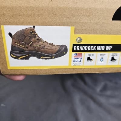 Keen Braddock Size 9EE Mid-Ankle Waterproof Steel Toe Work Boots Men's 1011424EE - Thumbnail 10