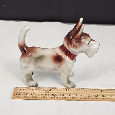 Puppy Dog Figurine Standing Collar Ceramic Porcelain Made in Japan Hand Painted - Thumbnail 8