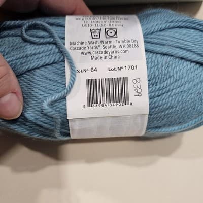 Cascade Farms Yarn Cherub Chunky Nylon Acrylic Teal Col no. 64, 3.5oz, 136.7yd - Thumbnail 2