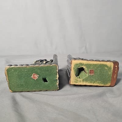 Vintage Ceramic Bookends Horse Zebra black w Gold Accents 1960s Lipper & Mann - Thumbnail 8
