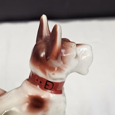 Puppy Dog Figurine Standing Collar Ceramic Porcelain Made in Japan Hand Painted - Thumbnail 6