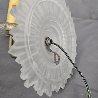 Vintage Electric Wall Sconce CRYSTAL GLASS Lamp Light - Thumbnail 3