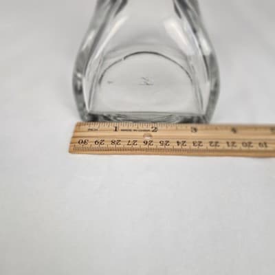 Vintage Glass Bottle/ Decanter With Glass Lillys & Gilt Brass MCM 7.5" Tall - Thumbnail 10