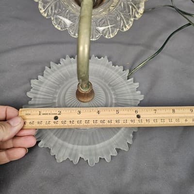 Vintage Electric Wall Sconce CRYSTAL GLASS Lamp Light - Thumbnail 13