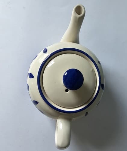 Teapot Cobalt Blue and White 5.5 Inches tall - Thumbnail 3