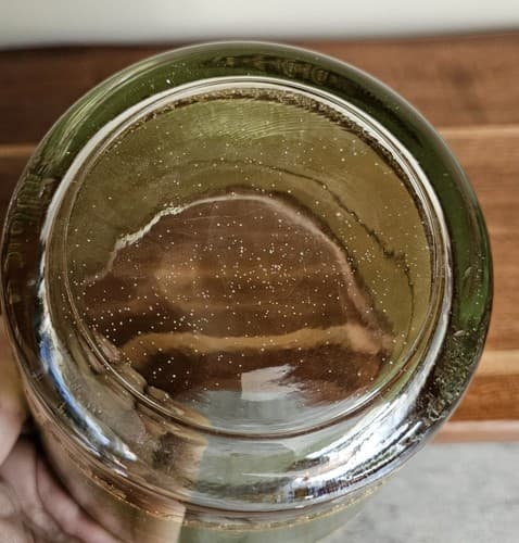 Anchor Hocking Ice Bucket Green with Gold 5" Diameter 5.5" Tall MCM - Thumbnail 6