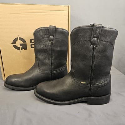 Guide Gear Boots Men's Size 9.5D GG Roper Boot WP Black #738405 Ortholite - Thumbnail 2