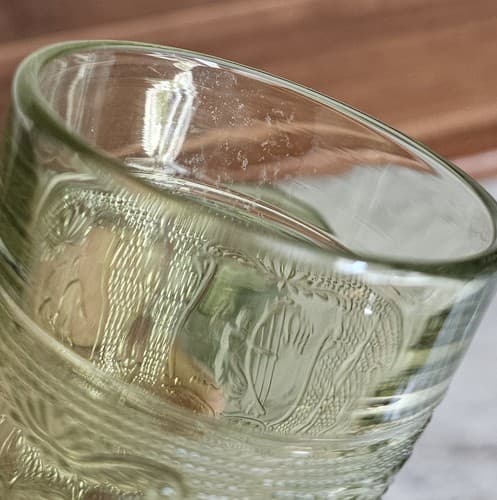 5 Vintage Imperial Glass Decorative Green Juice Glasses - Thumbnail 11
