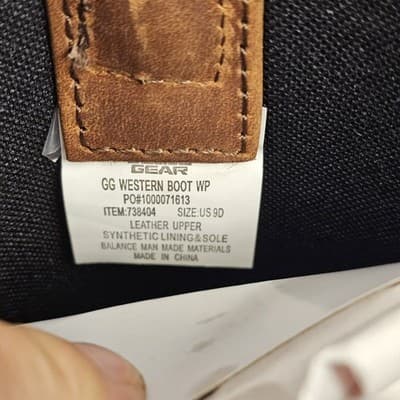 Guide Gear Men's 12" Western 2.0 Waterproof Boots, sz 9D, #738404 Leather Brown - Thumbnail 6