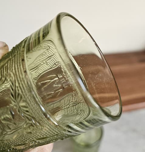 5 Vintage Imperial Glass Decorative Green Juice Glasses - Thumbnail 12