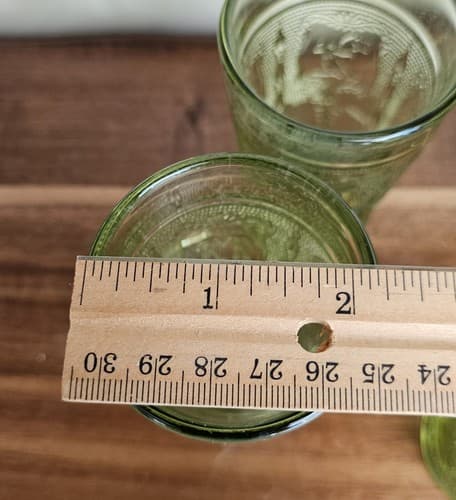 5 Vintage Imperial Glass Decorative Green Juice Glasses - Thumbnail 7
