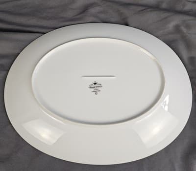 Royal Court Pink Carnation Fine China Oval Serving Platter Gold Trim 13.5" X 10" - Thumbnail 4