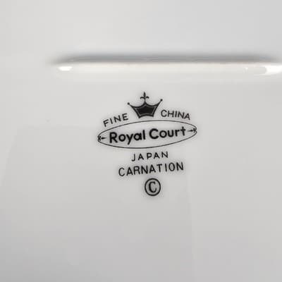 Royal Court Pink Carnation Fine China Oval Serving Platter Gold Trim 13.5" X 10" - Thumbnail 5