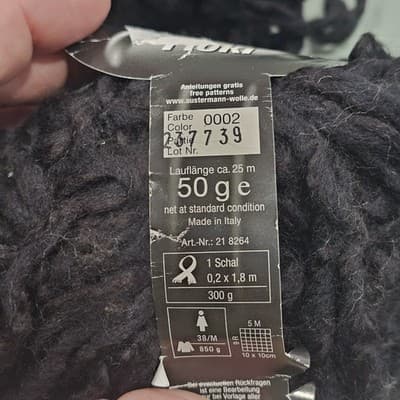 Austermann Floki Black Yarn 50g, 25m, Col 0002 Wool, Acrylic, Nylon Needle 10-12 - Thumbnail 4