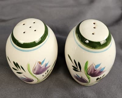 Vintage Stangl Pottery Country Garden Salt & Pepper Shakers 3" Floral - Thumbnail 3