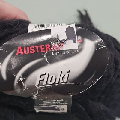 Austermann Floki Black Yarn 50g, 25m, Col 0002 Wool, Acrylic, Nylon Needle 10-12 - Thumbnail 2