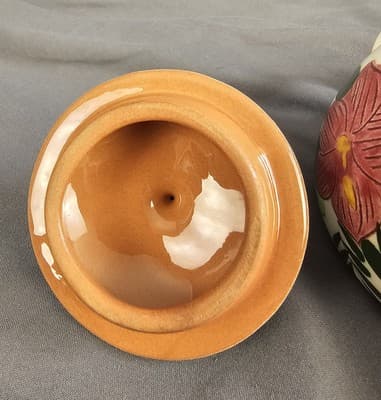 Vintage Stangl Pottery Country Garden Handpainted Red Flower Sugar Bowl - Thumbnail 6