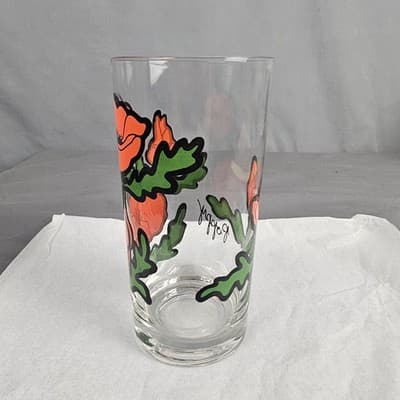 Vintage Poppy Highball Tumbler 6" Peanut Butter Glass - Thumbnail 3