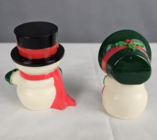HALLMARK'S Happy Merry Snowmen Salt Pepper Shakers 1980 VINTAGE - Thumbnail 3