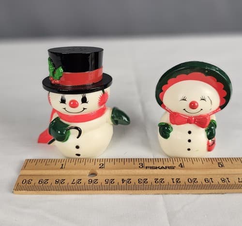 HALLMARK'S Happy Merry Snowmen Salt Pepper Shakers 1980 VINTAGE - Thumbnail 6