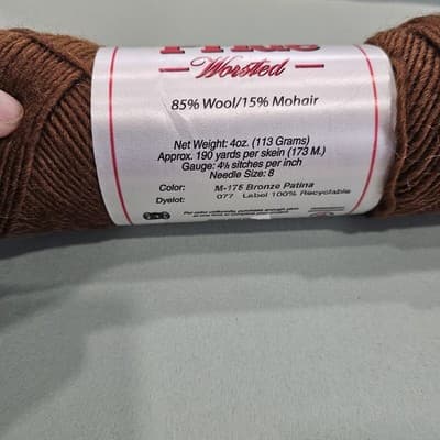 Lamb's Pride Yarn Col M-175 Bronze Patina Brown Sheep Worsted Wool Moh 4oz 190y - Thumbnail 3