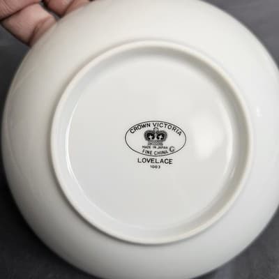 4 Pc Crown Victoria Lovelace Fruit Bowl Berry Dessert 5 1/2" Fine China of Japan - Thumbnail 6
